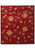 Full overhead view of the whole red rug with scattered beige blossoms and trailing gold vines