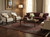 Rug under a marble coffee table in a panelled sitting room with cream armchairs