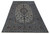 Angled full-length view of the rug on white, showing the pale field and taupe main border