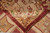 Rug folded back to show the pile surface meeting the dense woven back at the border