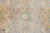 Close-up of teal centered rosette and gold palmette on the smoky gray mauve field
