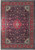 Navy blue Persian Tabriz rug with red lobed medallion, ivory corner spandrels and floral vine field