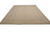 Soft beige hand-knotted wool rug photographed from one end with pale tan repeating palmette border