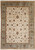 Ivory field Agra rug with light blue floral border, green and gold palmettes, 9x12 size