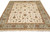 Hand-knotted wool 8'9" x 11'9" Agra rug showing all over floral vinery across cream ivory field