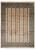 Full overhead view of 9x12 beige Bokhara Oriental rug with rows of black guls