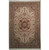 5'10" x 8'8" Chinese Oriental rug shown flat, ivory field, burgundy medallion, tan floral borders