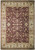 Burgundy brown field and ivory floral border on hand-knotted wool Chobi rug, full overhead view