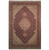 Burgundy and beige Mahi fish design wool and silk rug with salmon diamond medallion