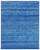 9'1" x 12'5" blue modern wool rug shown flat with banded grass design