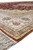 5'9" x 8'9" silk rug corner in perspective with ivory border, red field and fringe