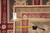 Reverse side with original hand woven oriental rug tag and tape measure documenting width