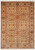 Overhead view of 9' x 12' beige Zigler rug with golden tan palmettes and olive border