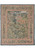 6' x 7' Chinese scenery tapestry rug shown flat with green verdure field and salmon border