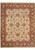 8' x 10'1" beige Zigler rug shown flat from above with coral rust floral border