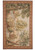 Full view of 4'4" x 6'10" fall scenery tapestry rug with trees, cottage and birds