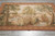 4'4" x 6'10" scenery tapestry viewed from above, ivory sky, green treetops, village river scene