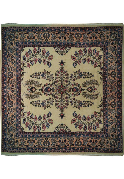 7 x 7'7" Persian Sarough Square-ish Rug