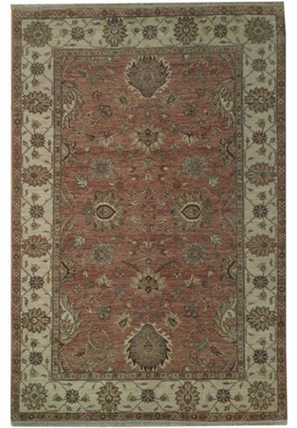 5 x 8 Natural Wool Faded Brick Red Chobi Rug