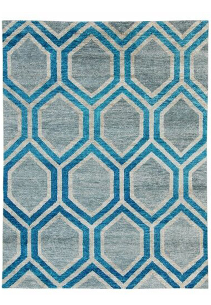 5 x 7 Modern Hand Woven Rug Bamboo Viscose Silk TORQOUISE