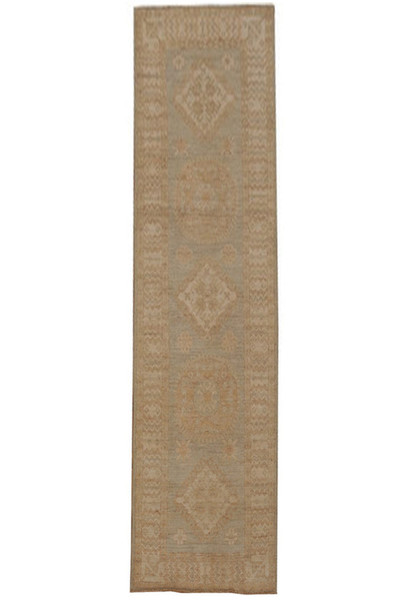 2'6'' x 9' Chobi Peshawar Sun Dried Rug Ancient Pot Dyeing Elegant Runner