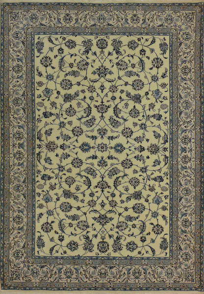 7x10 Persian Nain Rug Wool and Silk