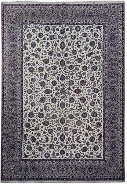 Persian Isfahan Wool and Silk Rug