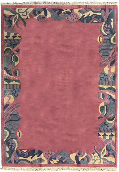 8x11 Nepal Rug with all over design with an abstract border