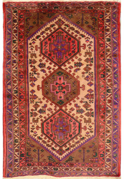 3 x 5 Persian Hamedan Throw Rug