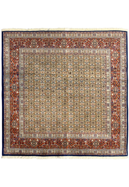 Full view of the 80-inch Persian Moud Square Rug showcasing all-over floral patterns