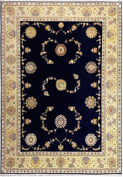 Full view of the 10x13 Persian Tabriz rug showcasing its grandeur and intricate designs
