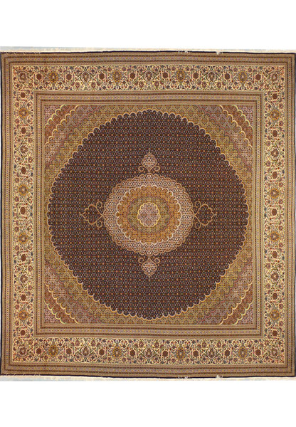 10x10 Persian Mahi Tabriz Rug Wool and Silk