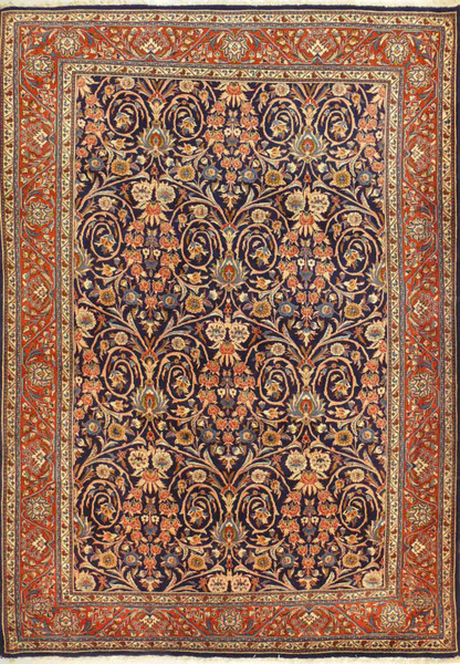 Handcrafted Persian Sarough Rug with Floral and All-Over Design