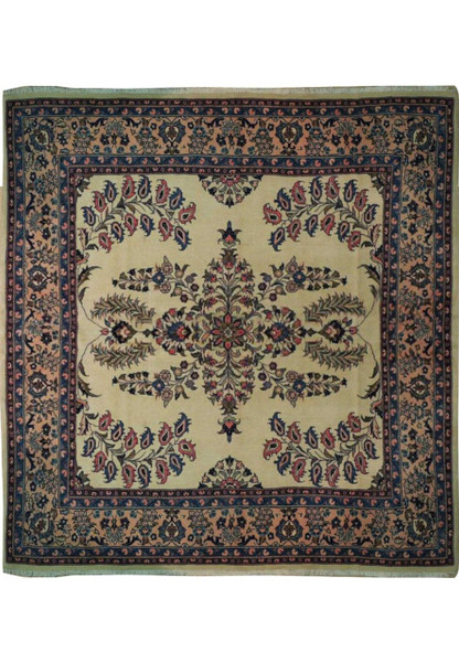 7 x 7'7" Persian Sarough Square-ish Rug