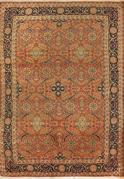 7 x 10 Persian Bijar Botanical Design Rug