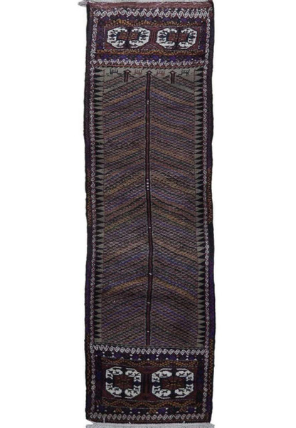 2 x 9 Multi Color Oriental Bokhara Tribal Runner