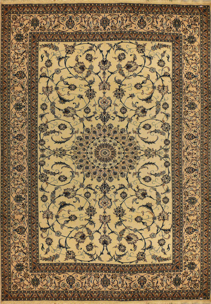 8'2" x 11'3" Persian Nain Dragon Medallion Design Rug