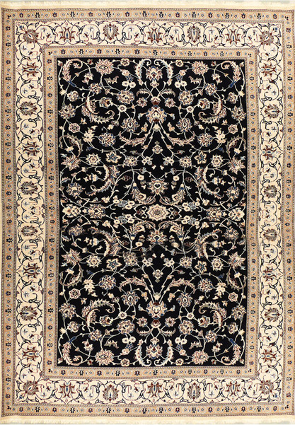Full view of the luxurious 8'1 x 11'3 Persian Nain rug
