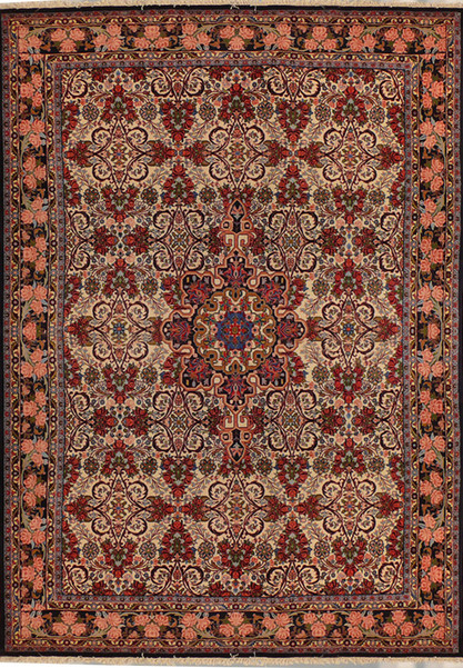 7 x 10 Persian Bijar Rug Floral Design