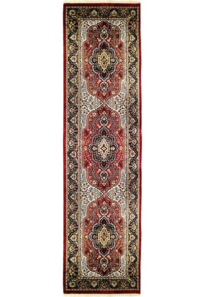 2'7 x 11 Oriental Kashmiri Wool & Silk Runner Rug