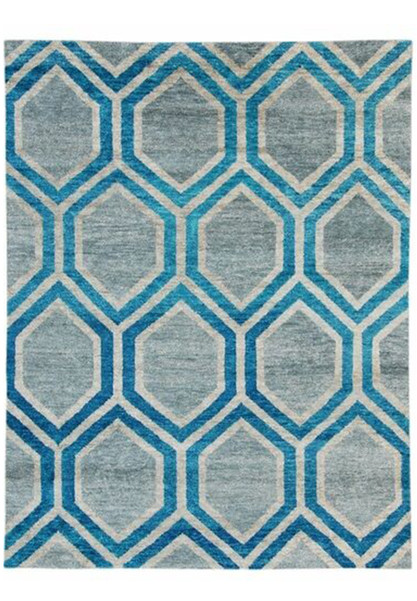 5 x 7 Modern Hand Woven Rug Bamboo Viscose Silk TORQOUISE