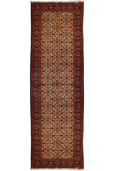 Full view of the 3x9 Bijar All Over Runner Rug displaying its extensive detailed pattern.