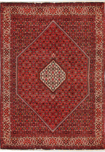 6'6" x 10 Persian Bijar Rug Diamond Medallion