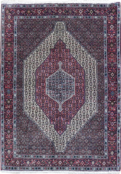 4 x 6 Persian Senneh Rug | Kurdish Tribal Style