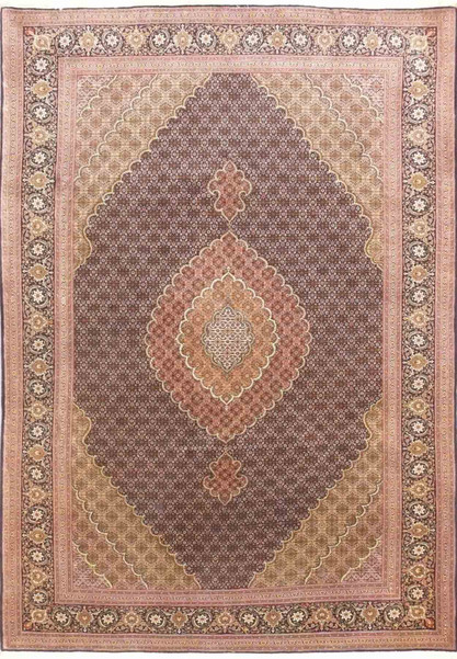 7 x 10 Persian Mahi Design Tabriz 50 Raj Wool and Silk Rug