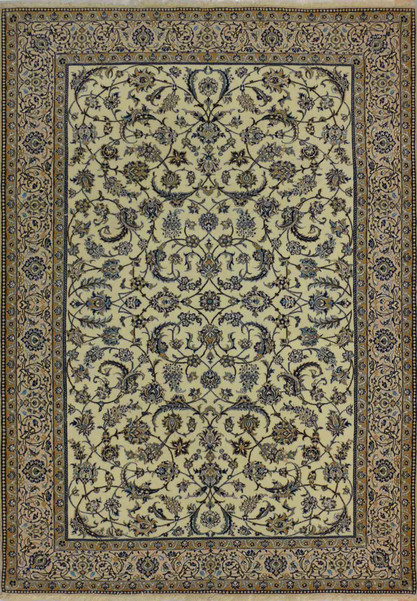7 x 10 Persian Nain 9 LAA Garden All-Over Ivory Design Rug