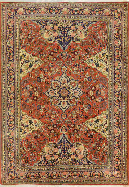7 x 10 Persian Botanical & Geometric Bijar Designer Rug