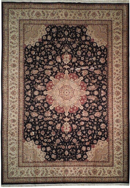 10 x 14 Oriental Tabriz Design Wool & Silk Rug