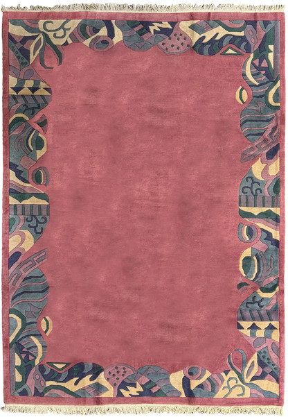 8x11 Nepal Rug with all over design with an abstract border