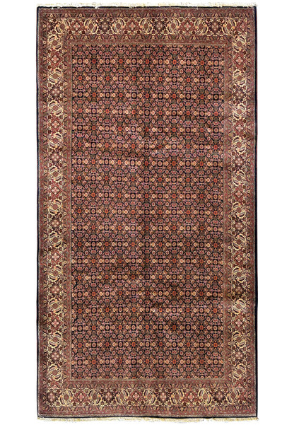 Full view of a 6'6" x 13' Persian Bijar Rug showcasing its symmetrical all-over floral pattern and rich color palette.